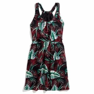 Madewell Silk Island Jungle Palm Leaf Print Dress